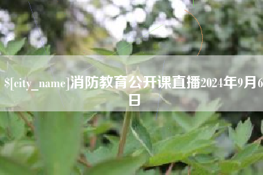 固始消防教育公开课直播2024年9月6日