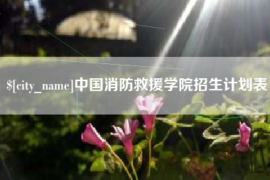 固始中国消防救援学院招生计划表